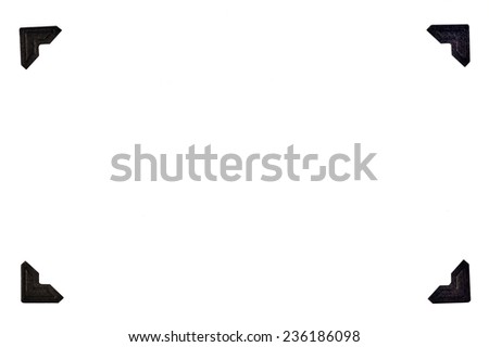 Black Photo Corners In A Rectangular Format On White Background