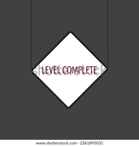 Level complete background. Success to next level concept. Game label, award, rating. Level results. Flat design Vector Illustration 