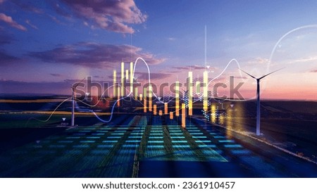 Green energy in full development.Increase in electricity prices on the world market.	
 Royalty-Free Stock Photo #2361910457