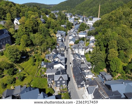 aerial view of the city kahla in thuringia, east germany Royalty-Free Stock Photo #2361917459