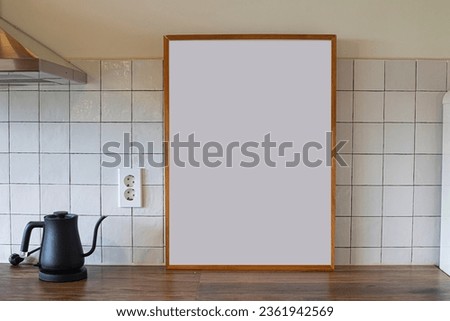 empty picture frame in kitchen