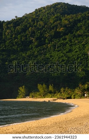 Pictures of the beach, jungle and chalets on a tropical island Tioman in Malaysia