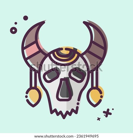 Icon Skull Cow. related to Indigenous People symbol. MBE style. simple design editable. simple illustration