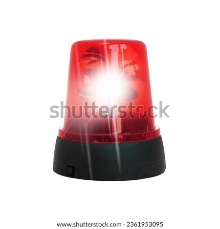 Red beacon isolated on white background Royalty-Free Stock Photo #2361953095