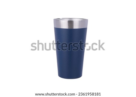 stainless steel wine Tumbler glass, double wall vacuum insulated stemless coffee mug, tumbler cup. thermal glass sublimation tumbler glass. pink color and stylish design. hot and cold drinks. Royalty-Free Stock Photo #2361958181