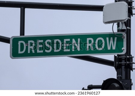 Dresden Row Street Name signboard in the Halifax Downtown, Nova Scotia, Canada