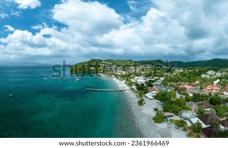 Wide-angle picture of Anse-à-l'Ane in Trois-Îlets, Martinique, Caribbean