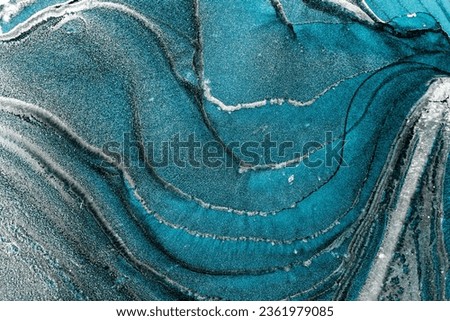 Original artwork photo of marble ink abstract art. High resolution photograph from exemplary original painting. Abstract painting was painted on HQ paper texture to create smooth marbling pattern. Royalty-Free Stock Photo #2361979085