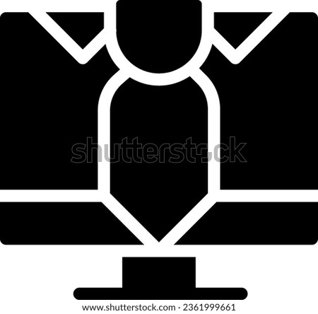 Business online black glyph icon. Expert consulting service. Internet assistant. Financial education. Silhouette symbol on white space. Solid pictogram. Vector isolated illustration
