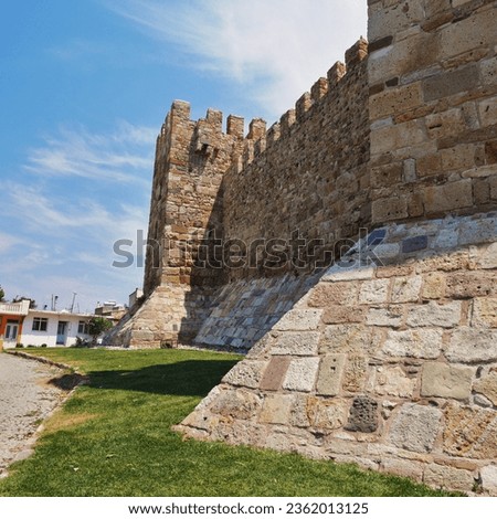 The city and small town view with isolated house, castle pictures   