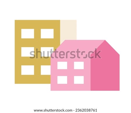 Residential buildings semi flat colour vector object. City. Editable cartoon clip art icon on white background. Simple spot illustration for web graphic design