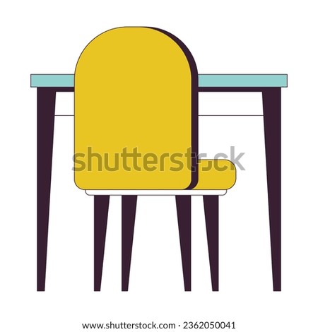 Table chair flat line color isolated vector object. Seating furniture contemporary. Office seating. Editable clip art image on white background. Simple outline cartoon spot illustration for web design