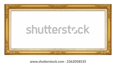 Golden frame isolated on white background Royalty-Free Stock Photo #2362058535