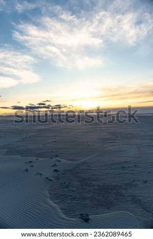 Sand quarry at sunset. Winter on the sands