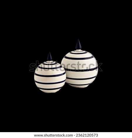 Black and White Striped Globe Trinket 