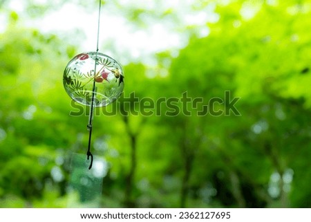 Japanese wind chimes call furin are small bells made of glass or metal Enjoy sound of swaying in wind in summer,
