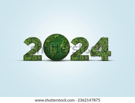New Year 2024 - save our planet and earth environment. World water day 2024. Earth day 2024 3d concept.