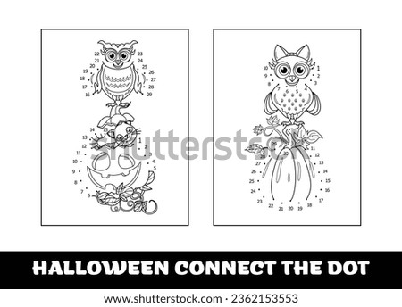 Halloween numbers game, education dot to dot game for children. Halloween pumpkin to be traced by numbers, Connect dots for numbers..