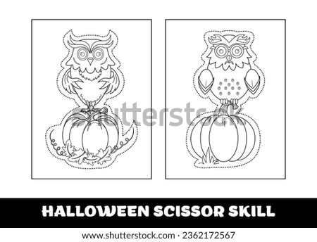 Copy the picture kids game and coloring page.Halloween education drawing skill game for preschool children..