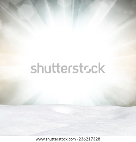Winter background-Abstract bokeh lights and snowdrift