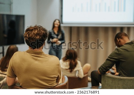 Multiracial business team attending seminar or training. Royalty-Free Stock Photo #2362176891