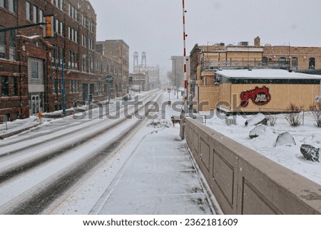 a snowy morning in downtown Duluth, MN Royalty-Free Stock Photo #2362181609