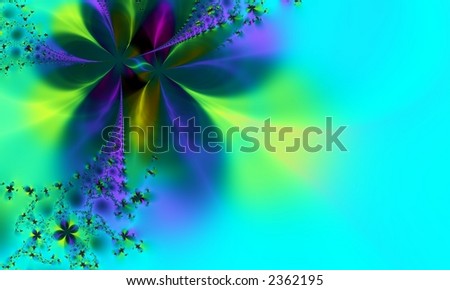 Whimsical Green and Blue Background Abstract
