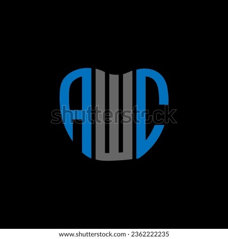 AWC letter logo creative design. AWC unique design.
