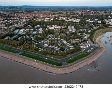 Burnham On Sea at sunset by drone