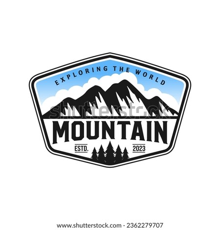 Mountain Design Element in Vintage Style for Logotype, Label, Badge and other design. Adventure retro vector illustration.