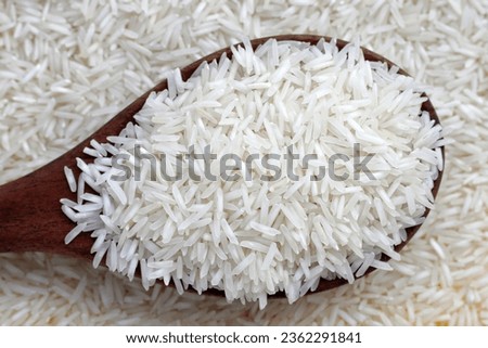Raw super kernel basmati rice long grain Royalty-Free Stock Photo #2362291841