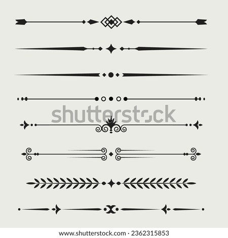 text divider ornament bundle design element, Decorative elegant retro fancy lines dividers frame border for text vector abstract hand drawn Royalty-Free Stock Photo #2362315853