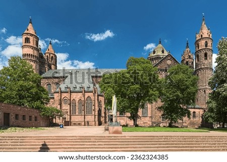 St. Peter's Cathedral (Worms Cathedral) in Worms, Germany. This Imperial Cathedral (Kaiserdom) was built from about 1130 to 1181.