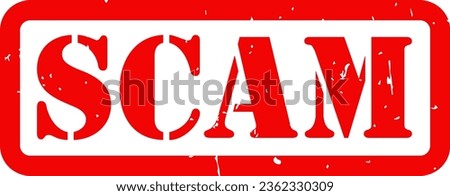 Red Scam Fraud Hoax Fake Rubber Stamp Grunge Texture Label Badge Sticker Vector EPS PNG Transparent No Background Clip Art Vector EPS PNG 