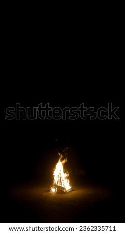 firewood burns into a campfire in a scout camp