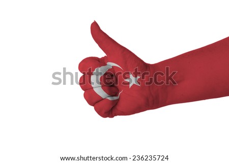 Thumb up for Turkey Isolated on a White Background.

