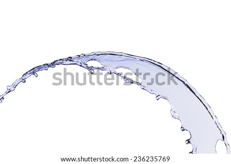 purple water splash isolated on white background