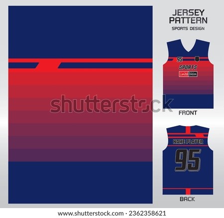 red gradient blue background pattern design, illustration, textile background for sports t-shirt, football jersey shirt mockup for football club. consistent front view