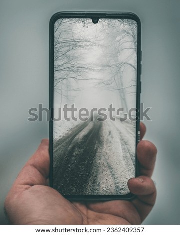 Phone Photography in snowy forest 