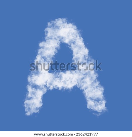 The blue sky with alphabet cloud (A)