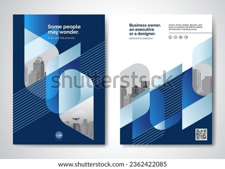 Template vector design for Brochure, AnnualReport, Magazine, Poster, Corporate Presentation, Portfolio, Flyer, infographic, layout modern with blue color size A4, Front and back, Easy to use and edit. Royalty-Free Stock Photo #2362422085