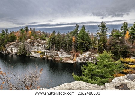 An Autumn scene of Lake Minnewaska in Ulster County New York.