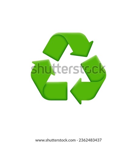Recycle symbol. Green looped arrows icon for product information, packaging mark, ecology, environment day, Earth day, zero waste, conservation concept. Isolated vector illustration