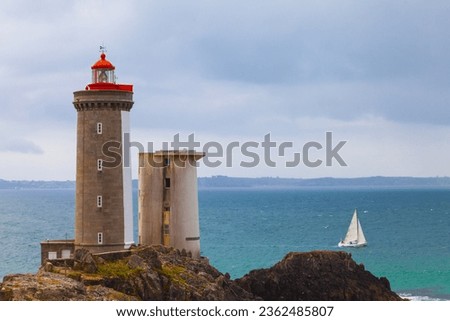 panoramic view of the famous le petit minou lighthouse located in a scenic area of brittany. Concept of wonders in the world Royalty-Free Stock Photo #2362485807