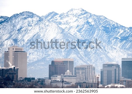 Majestic Salt Lake City: Panoramic 4K Image with Snow-Capped Mountain