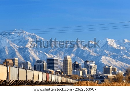 Majestic Salt Lake City: Panoramic 4K Image with Snow-Capped Mountain