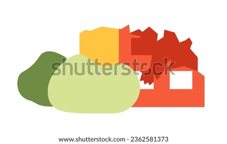 Destroyed real estate building semi flat colour vector object. Disaster consequences. Editable cartoon clip art icon on white background. Simple spot illustration for web graphic design
