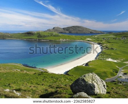 Vatersay, a stunning beach in the Isle of Barra. Outer Hebrides. Scotland Royalty-Free Stock Photo #2362585827