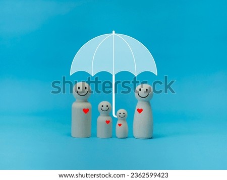 family under umbrella icon relationship in love safety concept The parable of life and health insurance