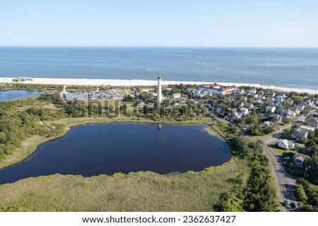 Aerial view of Cape May Point State Park in Cape May, New Jersey Royalty-Free Stock Photo #2362637427